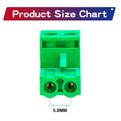 10 Pcs 5.08mm 2 Pin Phoenix Type Connector Green PCB Screw Terminal Block 2 Pole...