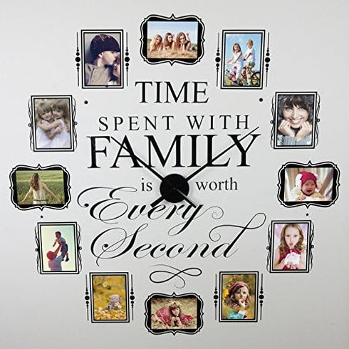 Timelike DIY Large 3D Clock Hands Wall Art Decor Quartz Clock Mechanism Accessories (Black)...