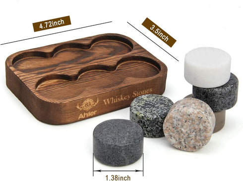 Whiskey Stones, Set of 6 Whiskey Chilling Stones, Reusable Ice Cubes, Whiskey Rocks - Perfect Whiskey Gifts for Men...