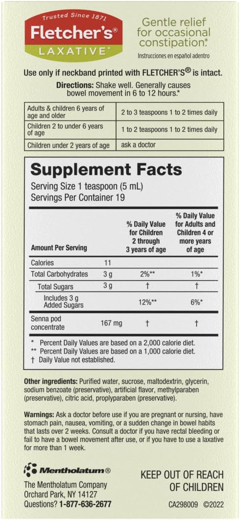 Fletcher's Laxative, Root Beer, 3.25 Ounce...