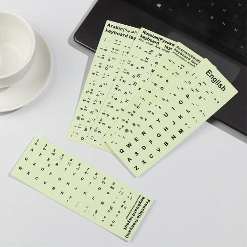 English Luminous Keyboard Stickers Glow in The Dark Language Letter Protective Film Alphabet Button Layout for Laptop PC...