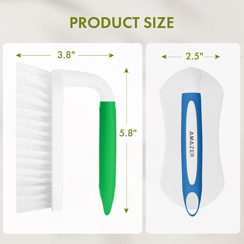 Amazer Scrub Brush for Cleaning Comfort Grip Shower Scrubber Flexible Stiff Bristles with Handle Heavy Duty Cleaner Brush for Tub Sink Carpet Floo...