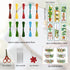 ORIGACH 6 Set Green Plants Cross Stitch Bookmark Kit for Beginner with Backing Felt Floss Instructions DIY Stamped Embroidery Bookmark Kit for Adu...