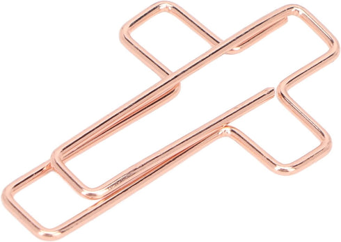 Fdit 100PCS Cross Paper Clips, Rose Gold Metal Paper Clamps for Document Note Sorting Organizing Paperwork Office School and Personal Use...
