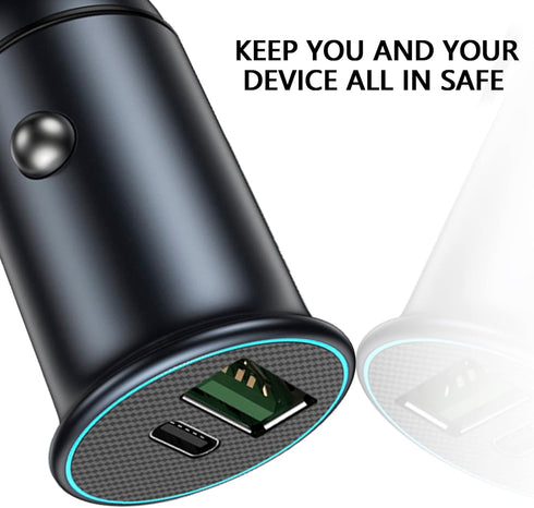 USB C Car Charger, 45W Dual Ports Fast Charge Car Charger Adapter, PD30W&QC3.0 Car Charger Compatible with iPhone 14 13 12 11 Pro Max, iPad Pro, S...