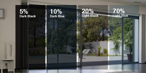 G Greenfilm Static Cling 5% Dark Window Tint for Residential and Automotive - DIY Non-Adhesive, UV Protection, Sun Blocking, Heat Control, Removab...