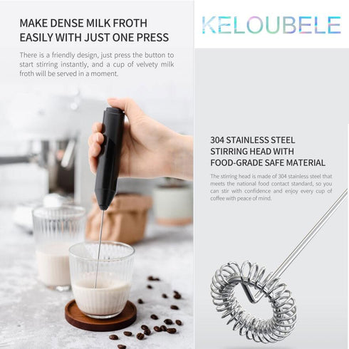 Milk Frother Wand with trip bag trip coffee bag,Handheld Stainless Steel - Battery Operated Coffee, Lattes, Cappuccino, Matcha - Froth Mate Milk &...
