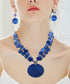 Layered Beads Statement Fashion Necklace Chunky Jewelry Set Big Colorful Glass Stone Circle Shell Pendant Choker Necklace and Earring Set for Wome...