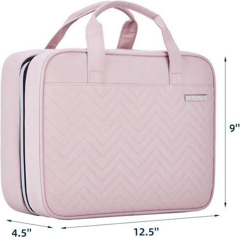 BELALIFE Large Hanging Travel Toiletry Bag for Women, Makeup Brush Holder with Hook, Toiletry Organizer Case for Toiletries Accessories, Pink...