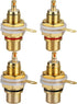 4Pcs Audio Terminal Jack Panel Mount RCA Lotus Head Welding Female Socket Connector (2Pcs Black + 2Pcs Red)...