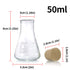 Glass Erlenmeyer Flask Set, (250 ml, 150 ml & 50 ml) Graduated Borosilicate Glass Erlenmeyer Flasks with Rubber Stoppers & Accurate Scales for Lab...