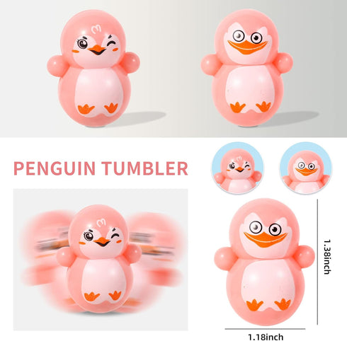 60pcs Mini Animal Tumbler Toy Set for Kids Party Favors, righting Doll Fidget Toys, Cute Tumbler Toy Roly-Poly self-righting Doll Tumbler Bulk Toy...