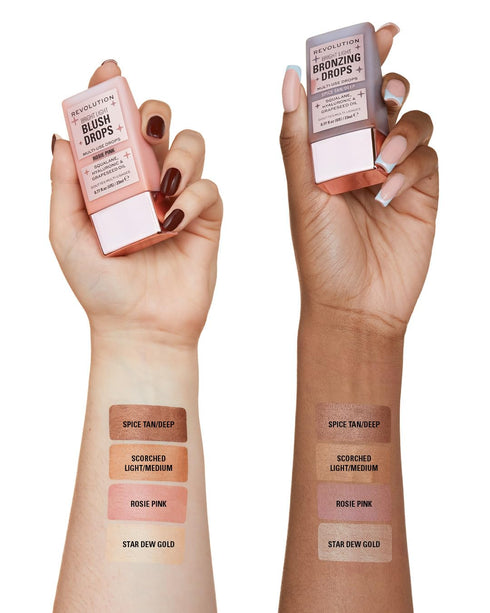 Revolution Beauty, Bright Light Bronzing Drops, Bronze & Glow Face & Body Drops Infused with Hyaluronic Acid, Bronze Scorched, 0.77 Fl. Oz....