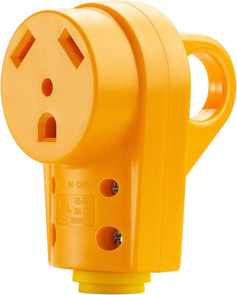 Kohree 30 Amp RV Plug Female, RV Receptacle Heavy Duty Replacement 125/250V, NEMA TT-30R Plug with Ergonomic Grip Handle for RV Camper Caravan Mot...