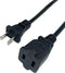 Short Extension Cord 2 Foot, 18 AWG Small 2 Prong Power Cord Cable, Black Male to Female Outlet Saver for Indoor Use, 2 Ft AC Power Extensions Cab...