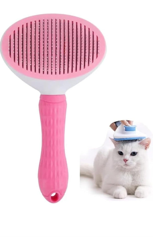 Self Cleaning Slicker Brush, Cat Brush with Release Button, Dog Shedding Brush for Grooming, Cat Comb Pet Massage Tool (Pink)...