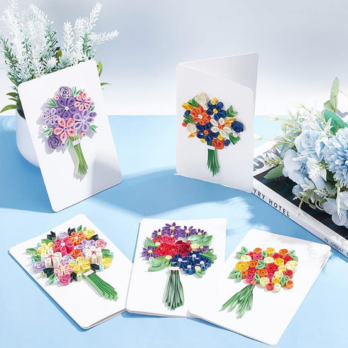 WEBEEDY Paper Quilling Kit 20 Sets Flower Card Quilling Kit with Paper Quilling Strips Tools Paper Quilling Set DIY Handmade Arts Crafts Christmas...