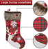 Christmas Stockings 2022, 18 Inches Burlap with Large Plaid Snowflake and Plush Faux Fur Cuff Stockings, for Home Decor (2 Pcs Plaid Snowflake)...