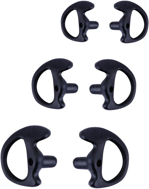 Replacement Earmold Earbud Earplug for Motorola Kenwood Two-Way Radio Air Acoustic Coil Tube Audio Kits (Black, Small)...