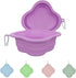 Dog Bowls Pet Collapsible Bowl Slow Feeder Outdoor, Dog Travel Bowls Portable Foldable Cat Water Dish Bowl for Pets Walking Parking Camping (Purpl...