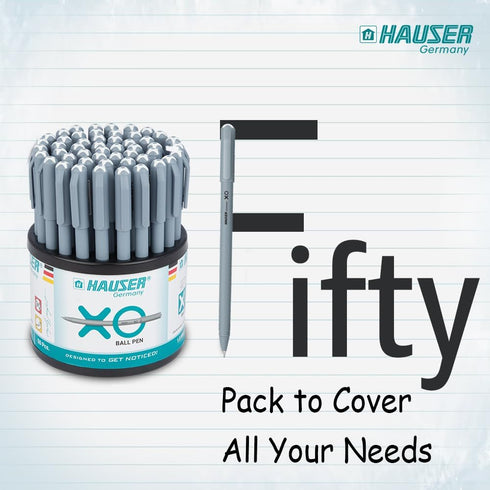 HAUSER XO Black Ballpoint Pens 50 Pc, 1.00 MM Bold Matte Pens, Back To School Supplies, Office Pens, Desk Essentials, Education Supplies & Craft S...
