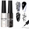 7ml*2pcs Nail Art Liner Gel Polish Built in Thin Brush,Black White Nail Polish Soak off Curing for French Tip Nails Design,Nail Art Supplies Kit f...