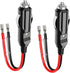 12V Fused Male Cigarette Lighter Plug, Replacement Car Adapter with Leads and LED Light, 16AWG Extension Cable with 15A Fuse, Automotive Power Sup...