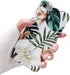 for iPhone SE2022 Case, SE2020 Case, 8 Case,7 Case for Women Girls,Green Leaves with White Floral Pattern Design, Slim Fit Clear Soft Full-Body Pr...