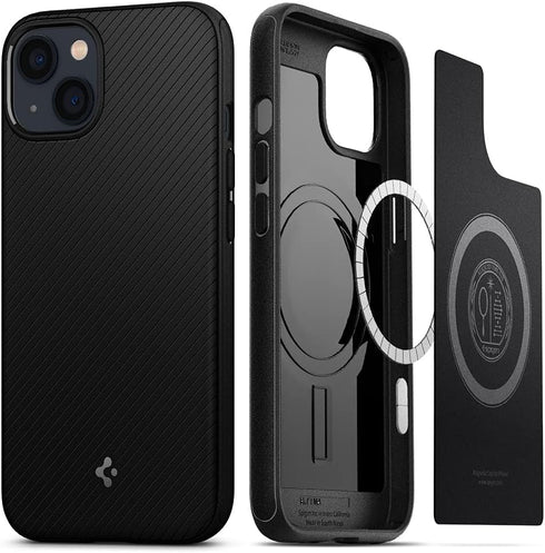 Spigen Mag Armor (MagFit) Compatible with MagSafe Designed for iPhone 13 Case (2021) - Matte Black...