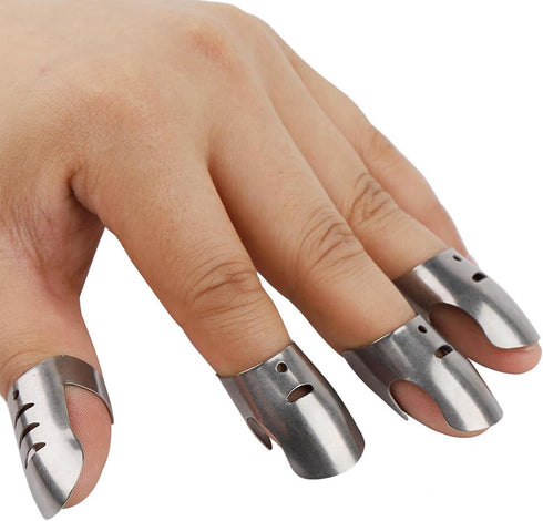 TOPINCN Finger Guard 4PCS Stainless Steel Finger Guard Protector Avoid Hurting for Cutting Slicing...