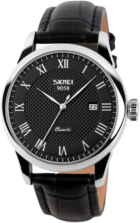 MASTOP Mens Quartz Watch Roman Numeral Business Casual Fashion Analog Wrist Watch Classic Calendar Date Window 30M Waterproof Comfortable Leather ...