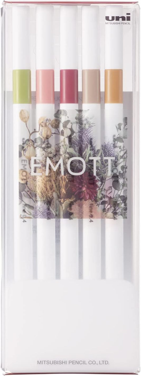 Uni EMOTT 5 Colors Set No.10, Botanical Color (PEMSY5C.NO10)...