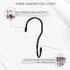 JOHOUSE 14PCS Purse Hanger for Closet, Large Size Closet Rod Hooks Black Vinyl Coated Bag Hanger Organizer Hooks Unique Twist Design for Bags Purs...