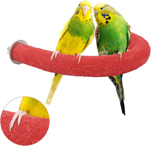 Bird Perches Parrot Cage Perch Rough Surface Perch Stand for Parakeets Budgies Cockatiels Conures Lovebirds (Small (Red)...