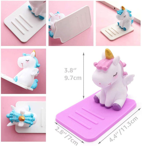 3 Pack Unicorn Phone Holder - Lovely Animal Desktop Cell Phone Stand - Adjustable Stand - Creative Cartoon Multi-Function Desk Phone Stand - Acces...