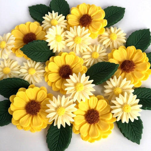 3D Daisy Rose Flowers Silicone Mold Fondant Mould for Cupcake Cake Decorating Tool Chocolate Gumpaste Mold Sugarcraft Bakeware (4flowers molds)...