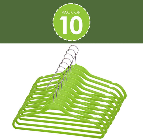 10 PACK VELVET HANGER GREEN...
