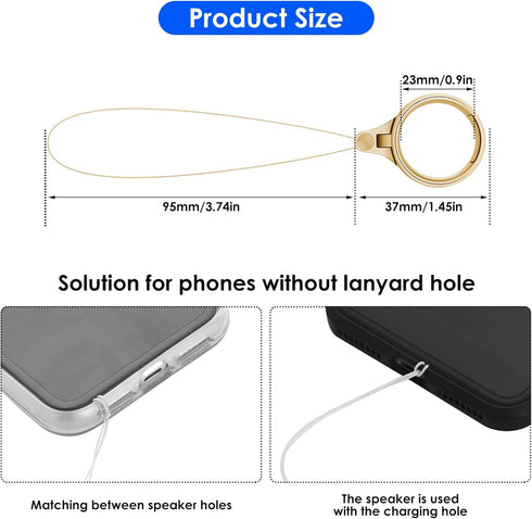 Cobee Cell Phone Ring Straps, 4 Pcs Phone Finger Ring Holders, Phone Grip Holder Phone Loop Charm Phone Ring Kickstand Holder Phone Finger Ring Ch...