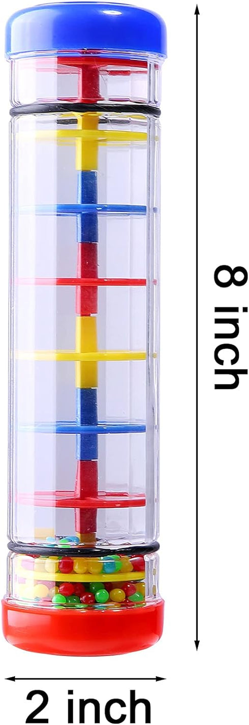 2 Pack Rainmaker Rain Stick Musical Instrument for Babies, Toddlers and Kids, 8 Inch Rainfall Rattle Tube Rainstick Shaker Toy...