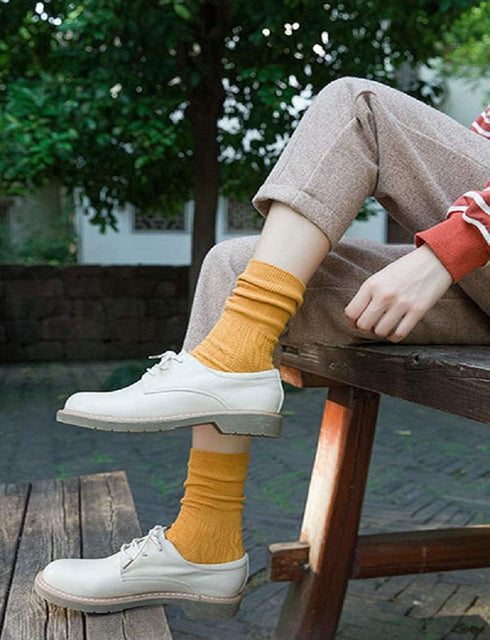 9 Pairs Women's Crew Socks Cotton Knit Soft Turn Cuff Socks...