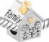 CharmSStory Silver Plated Family Heart Love House Beads for Charm Bracelets...