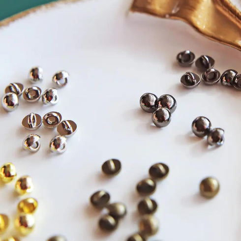 4mm / 0.16" Mini Metal Round Shank Buttons, Doll Mini Buttons, in 4 Colors, Doll Clothing Buttons, Perfect for 12" Fashion Doll Clothes (10PCS)...