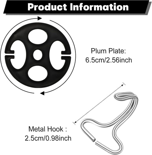 24 Pieces Car Seat Cover Plum Plate Metal Hook,12 Pcs Plastic Car Seat Covers Chucks,12 Pcs Metal Hooks Locking Clip Plastic Card Fixed Fastener B...