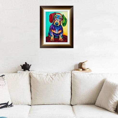5D DIY Diamond Painting - Animal Resin Cross Stitch Kit - Crystals Embroidery - Home Decor Craft (Dog)...