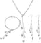 3 Pack Italian Silver Chain Necklace for Women Silver Five-line Chain Necklace Bracelet Drop Dangle Earrings Jewelry Set for Wedding Party Prom Bi...