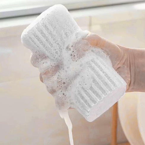 4 Pcs Damp Clean Duster Sponge, Magic Cleaning Sponge Cleaner Tool, Sponge Cleaning Brush, No Dust Flying and Spreading, Reusable Damp Dusting Spo...