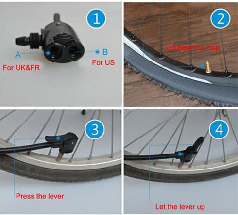 4 Pcs Pump Adapter Valve, 3 in 1 Replacement Dual Head Air Pump Adapter Valve Bicycle Bike Cycle Tyre Tube Pump Adapter Bike Floor Pumps...