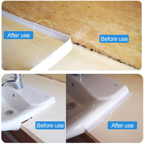 Caulk Tape,Bathroom Corner Caulking Tape,Self-Adhesive Sealing Tape Used for Kitchen Sink,Toilet, Bathroom Bathtub, Tub Floor Wall Edge Protector ...