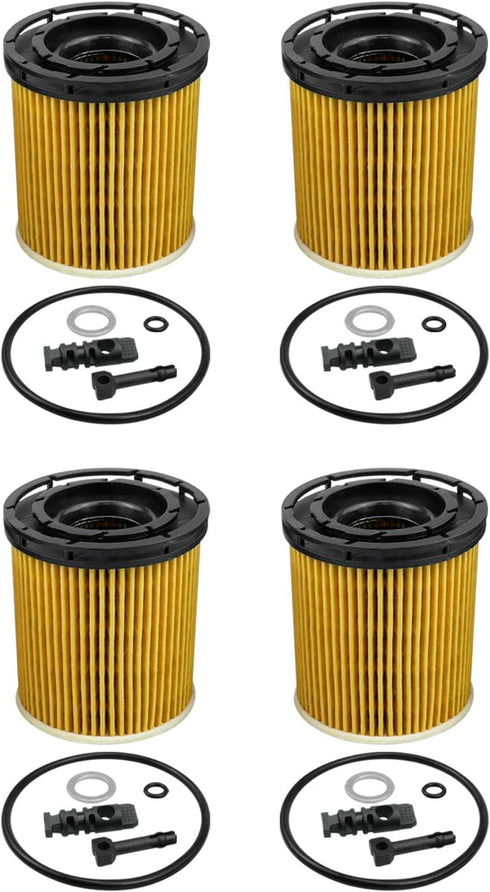 4Pcs Engine Oil Filter with Seals Fit for Hyundai Accent Elantra Kona Santa Sonata Venue Kia K5 Rio 2020-2022 Replace 26350-2M000...