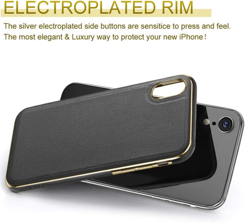 LOHASIC Leather Case for iPhone XR, Luxury Slim Flexible Soft Full Body Grip Bumper Shockproof Protective Cover Cases Compatible with iPhone XR (2...